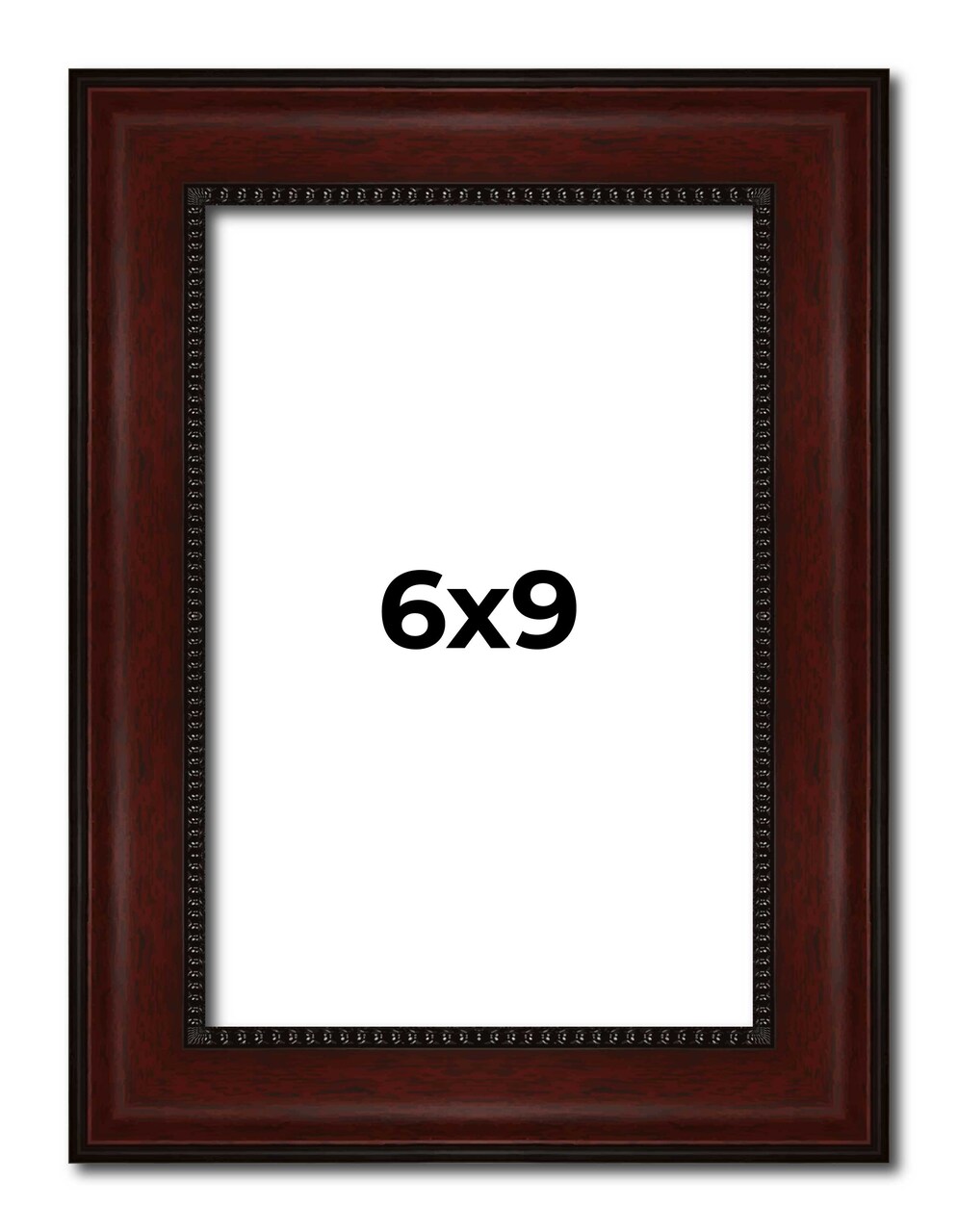 6x9 Distressed Brown Picture Frame - UV Acrylic, Foam Board Backing, Hanging Hardware